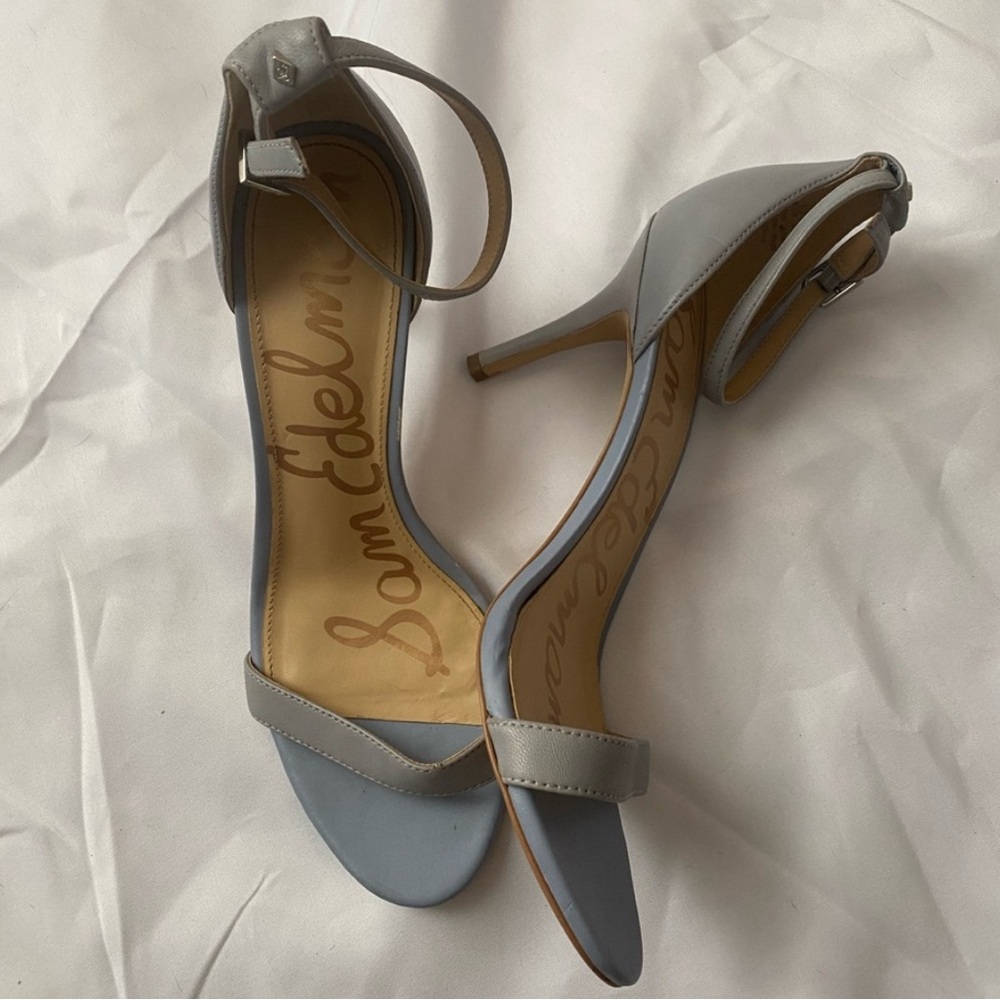 Sam Edelman Pattie Light Blue Ankle Strap Heels Size 8.5